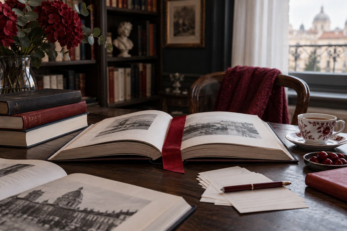 Книги и карточки с закладкой